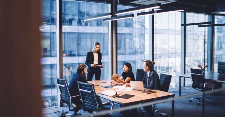 Teamwork at office spaces